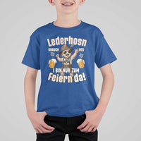 Funny Cute Boy Lederhosen Oktoberfest T Shirt For Kid Lederhosn I Bin Nur Zum Feiern Da Party - Wonder Print Shop