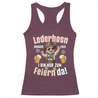 Funny Cute Boy Lederhosen Oktoberfest Racerback Tank Top Lederhosn I Bin Nur Zum Feiern Da Party - Wonder Print Shop