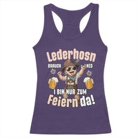 Funny Cute Boy Lederhosen Oktoberfest Racerback Tank Top Lederhosn I Bin Nur Zum Feiern Da Party - Wonder Print Shop