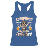 Funny Cute Boy Lederhosen Oktoberfest Racerback Tank Top Lederhosn I Bin Nur Zum Feiern Da Party - Wonder Print Shop