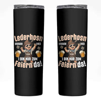 Funny Cute Boy Lederhosen Oktoberfest Skinny Tumbler Lederhosn I Bin Nur Zum Feiern Da Party - Wonder Print Shop