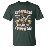 Funny Cute Boy Lederhosen Oktoberfest T Shirt Lederhosn I Bin Nur Zum Feiern Da Party - Wonder Print Shop