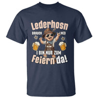 Funny Cute Boy Lederhosen Oktoberfest T Shirt Lederhosn I Bin Nur Zum Feiern Da Party - Wonder Print Shop