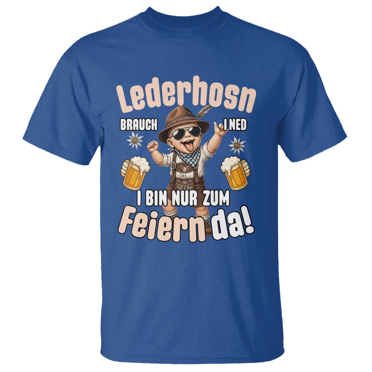 Funny Cute Boy Lederhosen Oktoberfest T Shirt Lederhosn I Bin Nur Zum Feiern Da Party - Wonder Print Shop