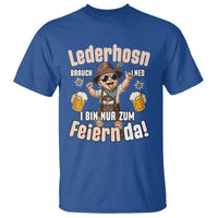 Funny Cute Boy Lederhosen Oktoberfest T Shirt Lederhosn I Bin Nur Zum Feiern Da Party - Wonder Print Shop