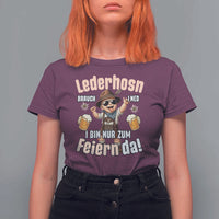 Funny Cute Boy Lederhosen Oktoberfest T Shirt For Women Lederhosn I Bin Nur Zum Feiern Da Party - Wonder Print Shop