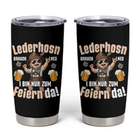 Funny Cute Boy Lederhosen Oktoberfest Tumbler Cup Lederhosn I Bin Nur Zum Feiern Da Party - Wonder Print Shop