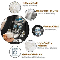 Bavarian Skull Servus Oktoberfest Throw Blanket Cool Alpine Hat Tyrolean German Tradition Style - Wonder Print Shop