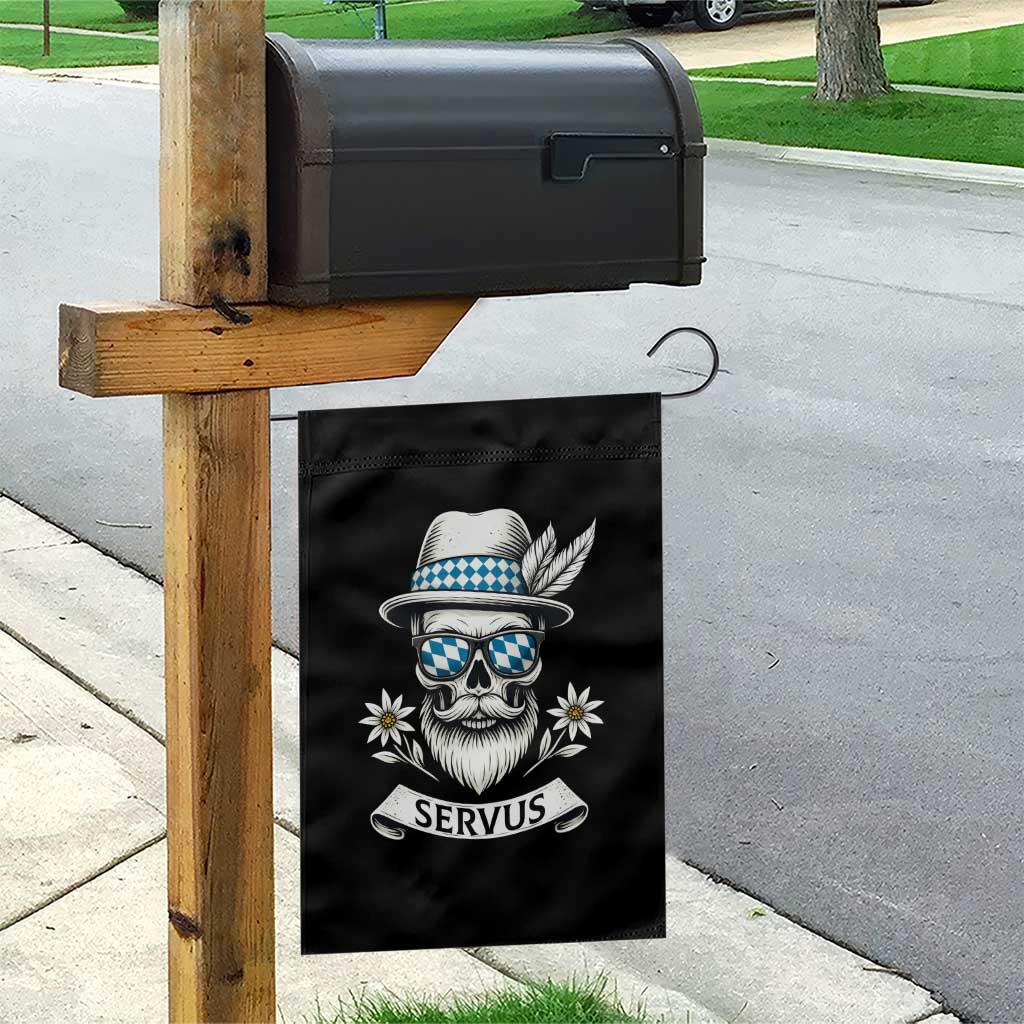 Bavarian Skull Servus Oktoberfest Garden Flag Cool Alpine Hat Tyrolean German Tradition Style - Wonder Print Shop