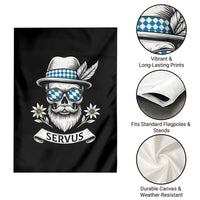 Bavarian Skull Servus Oktoberfest Garden Flag Cool Alpine Hat Tyrolean German Tradition Style - Wonder Print Shop