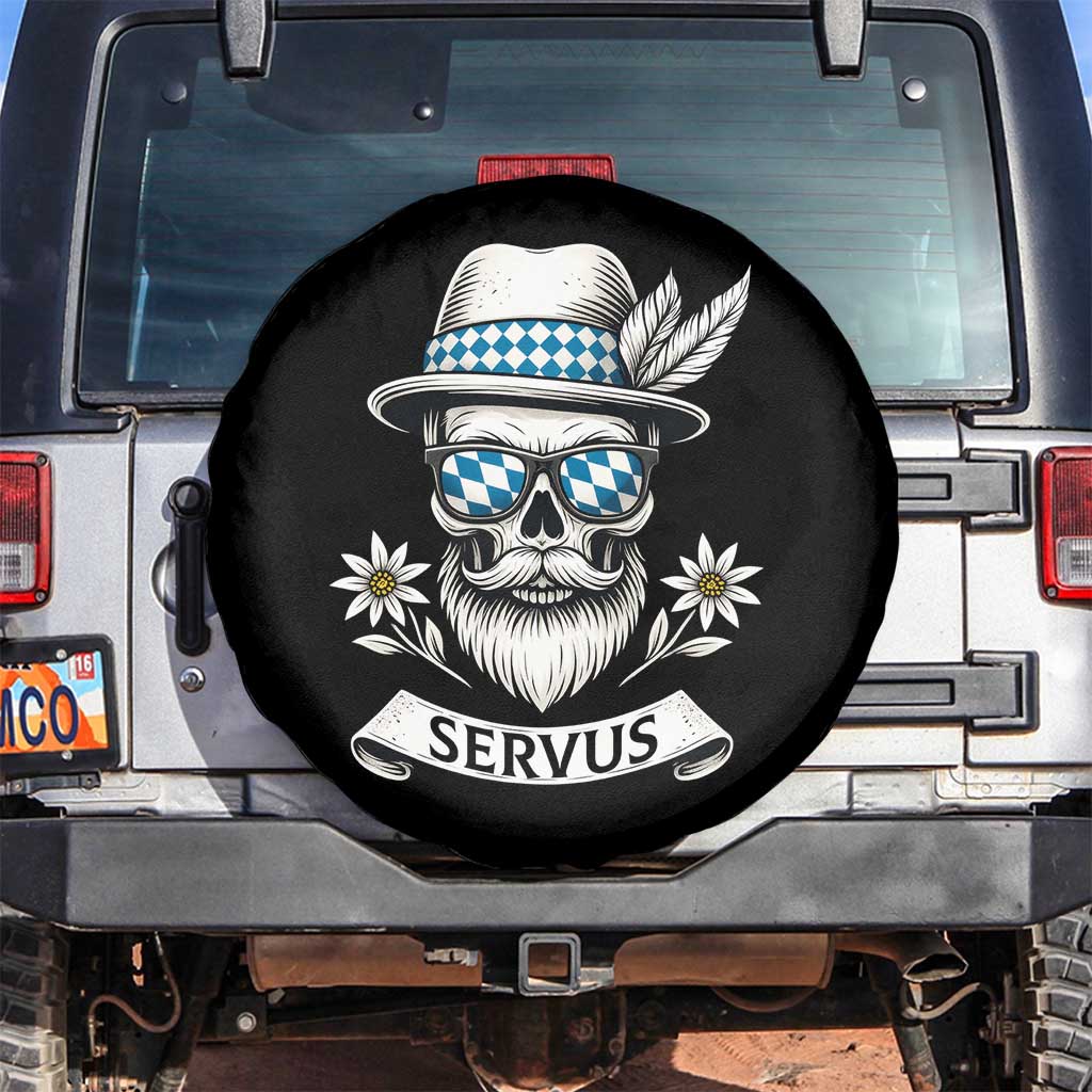 Bavarian Skull Servus Oktoberfest Spare Tire Cover Cool Alpine Hat Tyrolean German Tradition Style - Wonder Print Shop