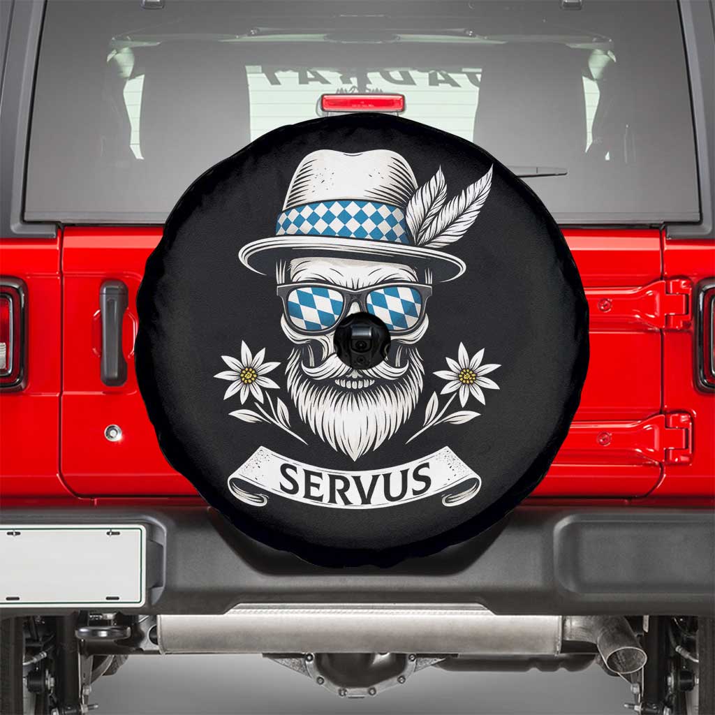 Bavarian Skull Servus Oktoberfest Spare Tire Cover Cool Alpine Hat Tyrolean German Tradition Style - Wonder Print Shop