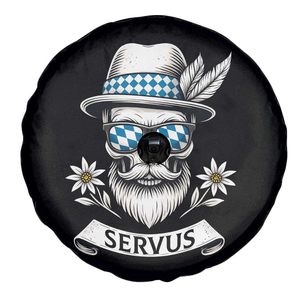 Bavarian Skull Servus Oktoberfest Spare Tire Cover Cool Alpine Hat Tyrolean German Tradition Style - Wonder Print Shop