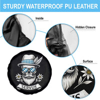 Bavarian Skull Servus Oktoberfest Spare Tire Cover Cool Alpine Hat Tyrolean German Tradition Style - Wonder Print Shop