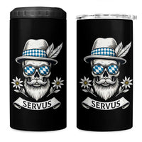 Bavarian Skull Servus Oktoberfest 4 in 1 Can Cooler Tumbler Cool Alpine Hat Tyrolean German Tradition Style - Wonder Print Shop
