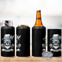 Bavarian Skull Servus Oktoberfest 4 in 1 Can Cooler Tumbler Cool Alpine Hat Tyrolean German Tradition Style - Wonder Print Shop