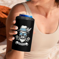 Bavarian Skull Servus Oktoberfest 4 in 1 Can Cooler Tumbler Cool Alpine Hat Tyrolean German Tradition Style - Wonder Print Shop