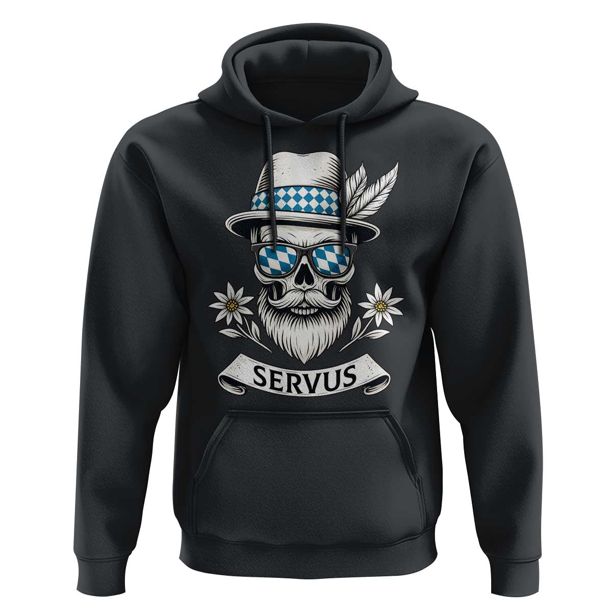 Bavarian Skull Servus Oktoberfest Hoodie Cool Alpine Hat Tyrolean German Tradition Style - Wonder Print Shop