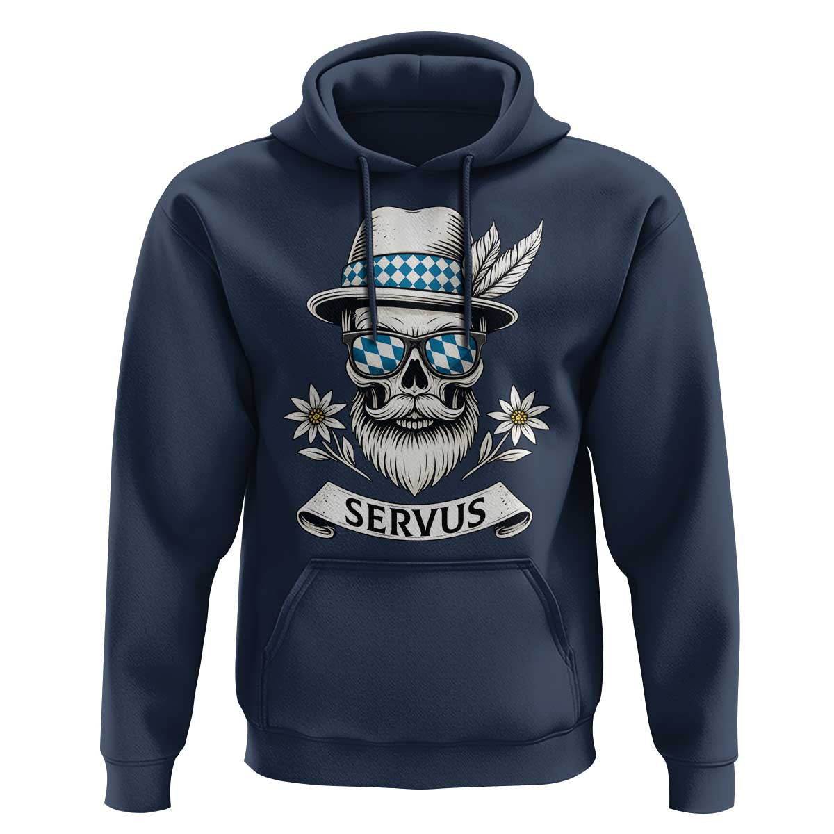 Bavarian Skull Servus Oktoberfest Hoodie Cool Alpine Hat Tyrolean German Tradition Style - Wonder Print Shop