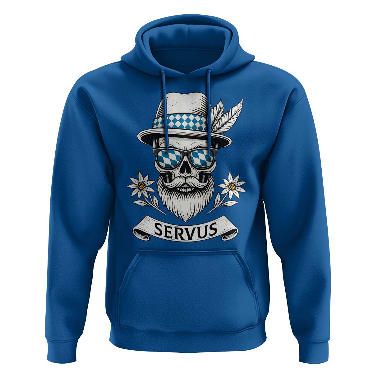 Bavarian Skull Servus Oktoberfest Hoodie Cool Alpine Hat Tyrolean German Tradition Style - Wonder Print Shop