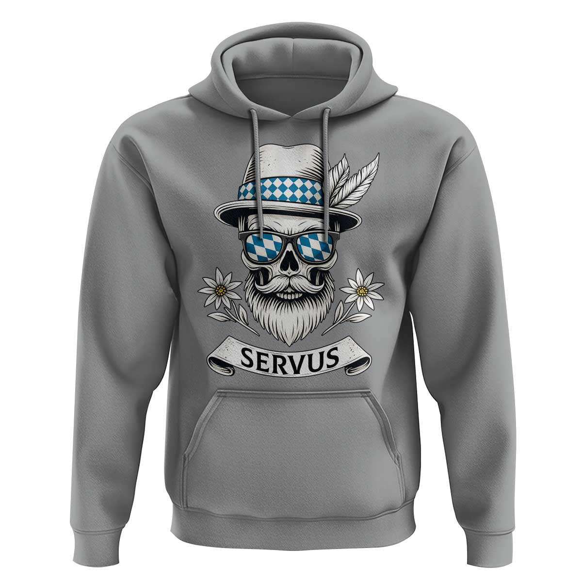 Bavarian Skull Servus Oktoberfest Hoodie Cool Alpine Hat Tyrolean German Tradition Style - Wonder Print Shop