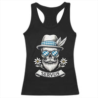 Bavarian Skull Servus Oktoberfest Racerback Tank Top Cool Alpine Hat Tyrolean German Tradition Style - Wonder Print Shop