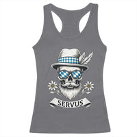 Bavarian Skull Servus Oktoberfest Racerback Tank Top Cool Alpine Hat Tyrolean German Tradition Style - Wonder Print Shop