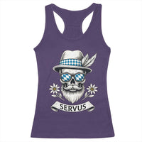 Bavarian Skull Servus Oktoberfest Racerback Tank Top Cool Alpine Hat Tyrolean German Tradition Style - Wonder Print Shop