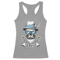 Bavarian Skull Servus Oktoberfest Racerback Tank Top Cool Alpine Hat Tyrolean German Tradition Style - Wonder Print Shop