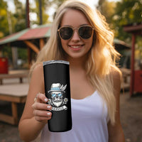 Bavarian Skull Servus Oktoberfest Skinny Tumbler Cool Alpine Hat Tyrolean German Tradition Style - Wonder Print Shop