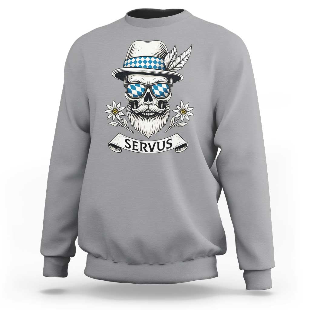 Bavarian Skull Servus Oktoberfest Sweatshirt Cool Alpine Hat Tyrolean German Tradition Style - Wonder Print Shop