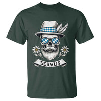 Bavarian Skull Servus Oktoberfest T Shirt Cool Alpine Hat Tyrolean German Tradition Style - Wonder Print Shop