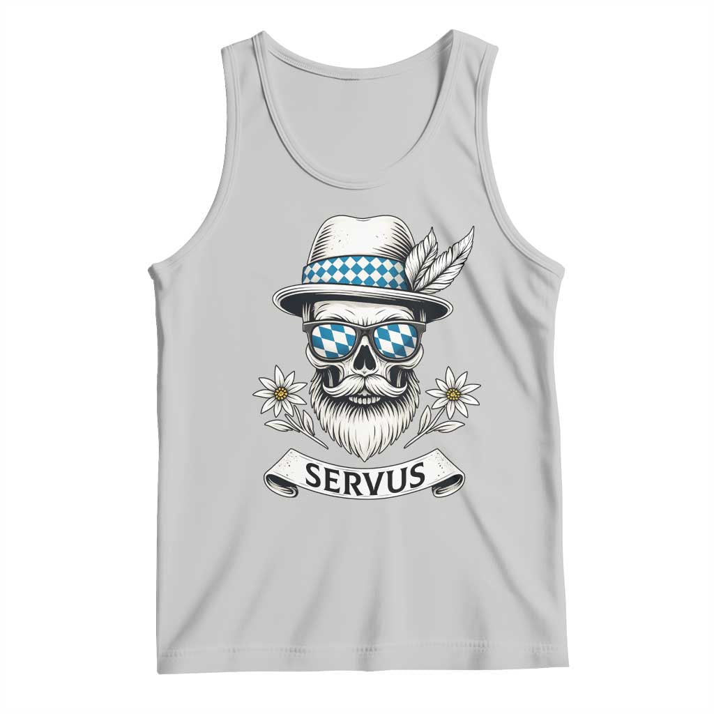 Bavarian Skull Servus Oktoberfest Tank Top Cool Alpine Hat Tyrolean German Tradition Style - Wonder Print Shop