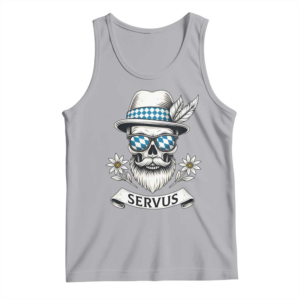 Bavarian Skull Servus Oktoberfest Tank Top Cool Alpine Hat Tyrolean German Tradition Style - Wonder Print Shop