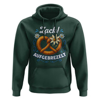Zack Aufgebrezelt Oktoberfest Hoodie Funny Bavarian Pretzel Edelweiss Blue - Wonder Print Shop
