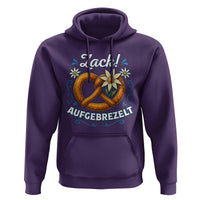Zack Aufgebrezelt Oktoberfest Hoodie Funny Bavarian Pretzel Edelweiss Blue - Wonder Print Shop