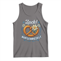 Zack Aufgebrezelt Oktoberfest Tank Top Funny Bavarian Pretzel Edelweiss Blue - Wonder Print Shop