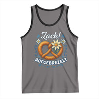 Zack Aufgebrezelt Oktoberfest Tank Top Funny Bavarian Pretzel Edelweiss Blue - Wonder Print Shop