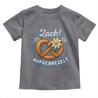 Zack Aufgebrezelt Oktoberfest Toddler T Shirt Funny Bavarian Pretzel Edelweiss Blue - Wonder Print Shop