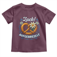 Zack Aufgebrezelt Oktoberfest Toddler T Shirt Funny Bavarian Pretzel Edelweiss Blue - Wonder Print Shop