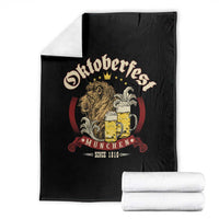 Oktoberfest Munchen Throw Blanket Munich Since 1810 Bavarian Lion and Beer - Wonder Print Shop