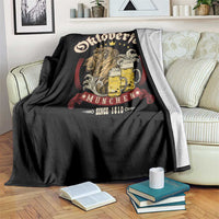 Oktoberfest Munchen Throw Blanket Munich Since 1810 Bavarian Lion and Beer - Wonder Print Shop