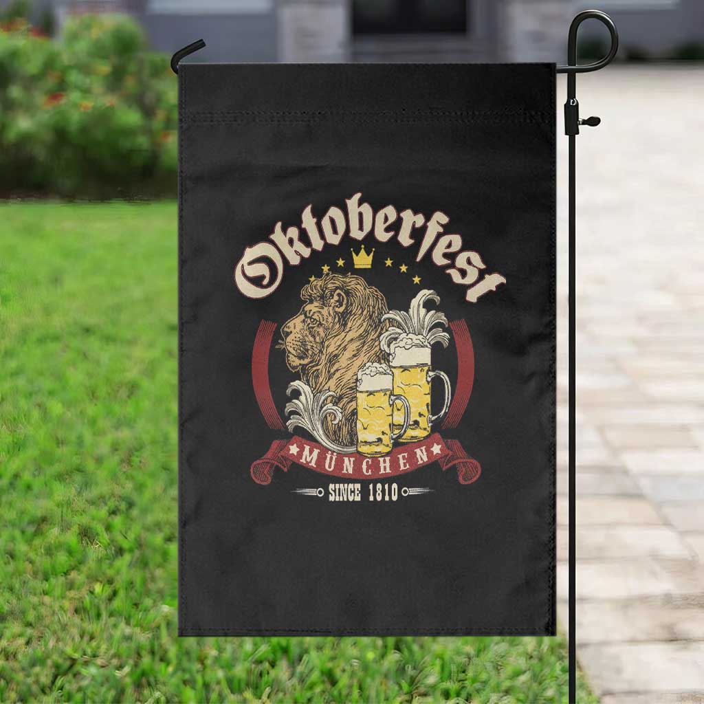 Oktoberfest Munchen Garden Flag Munich Since 1810 Bavarian Lion and Beer - Wonder Print Shop
