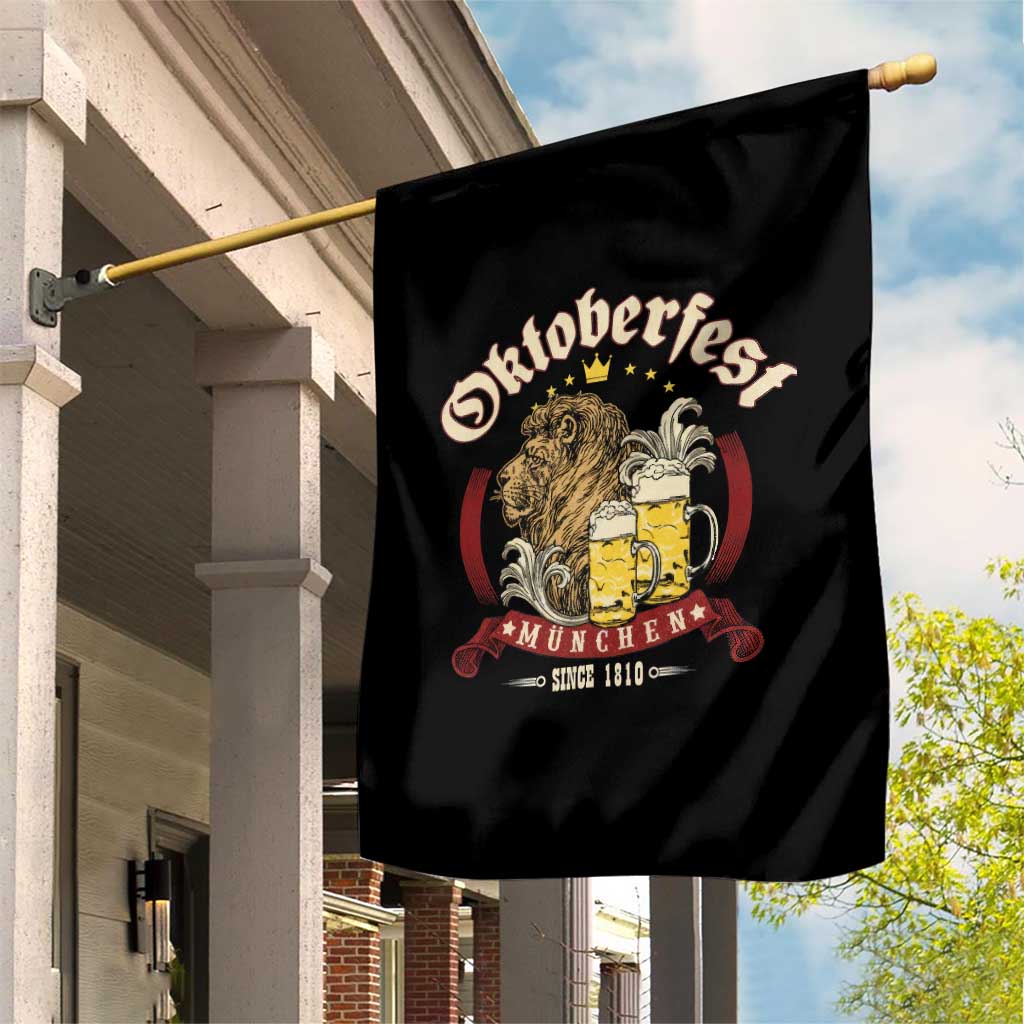 Oktoberfest Munchen Garden Flag Munich Since 1810 Bavarian Lion and Beer - Wonder Print Shop