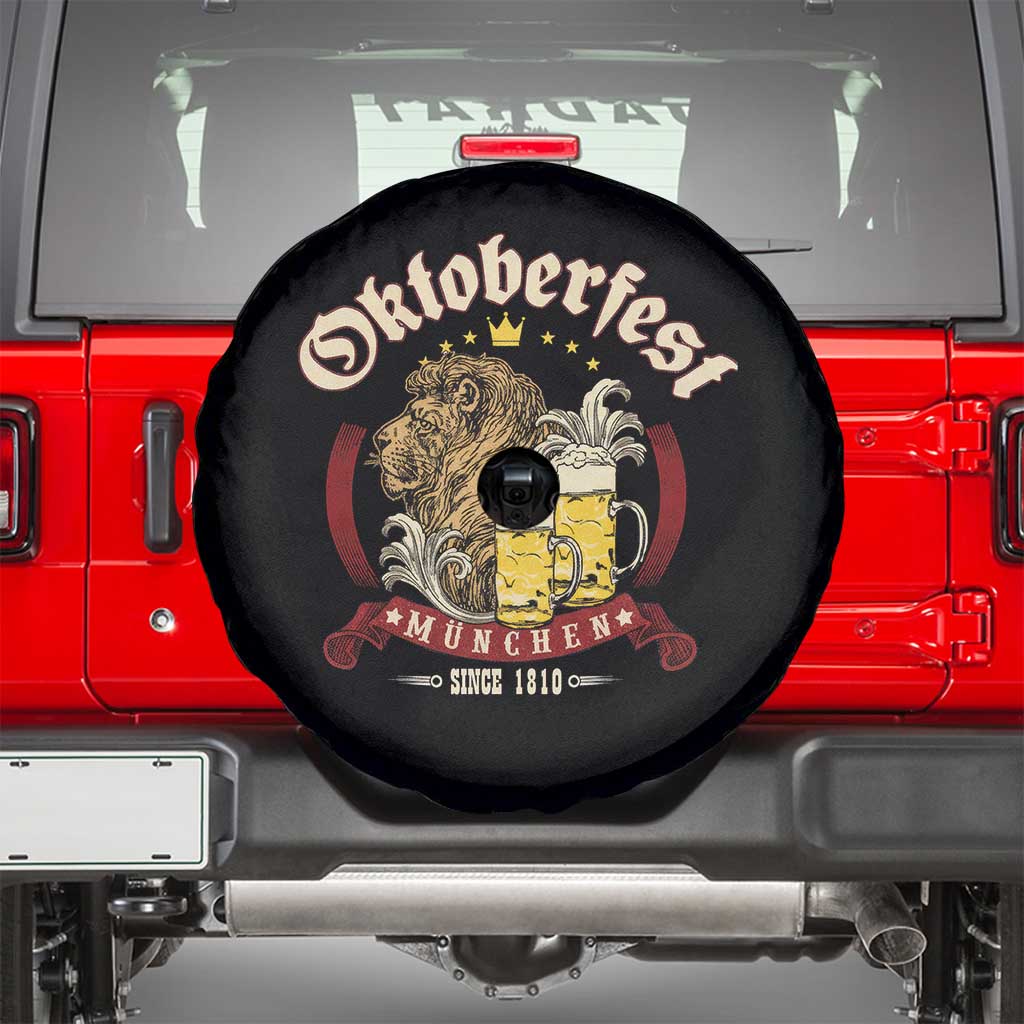 Oktoberfest Munchen Spare Tire Cover Munich Since 1810 Bavarian Lion and Beer - Wonder Print Shop