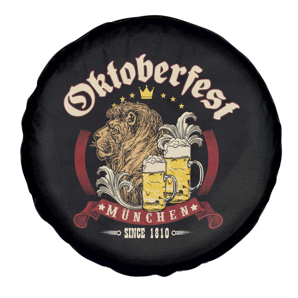 Oktoberfest Munchen Spare Tire Cover Munich Since 1810 Bavarian Lion and Beer - Wonder Print Shop