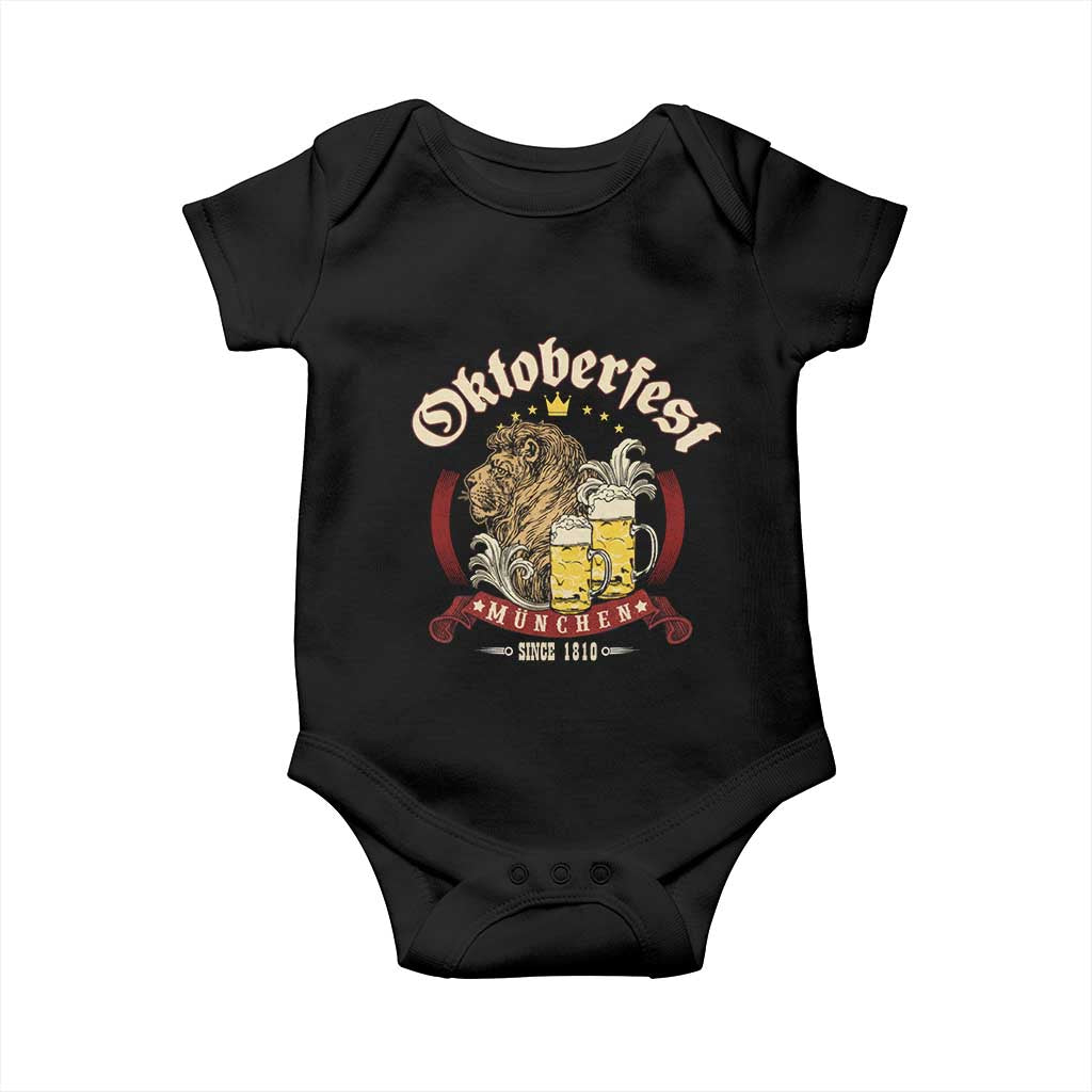 Oktoberfest Munchen Baby Onesie Munich Since 1810 Bavarian Lion and Beer - Wonder Print Shop