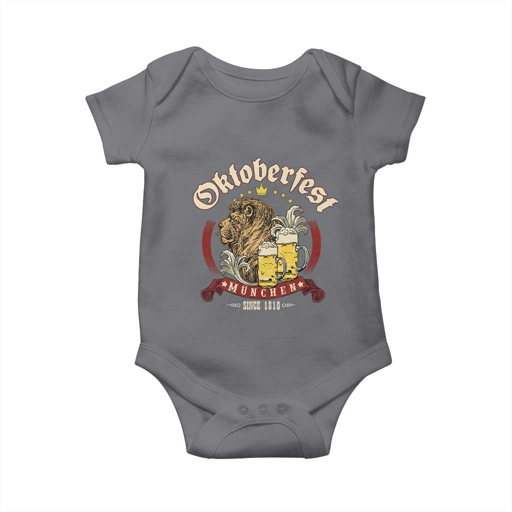 Oktoberfest Munchen Baby Onesie Munich Since 1810 Bavarian Lion and Beer - Wonder Print Shop