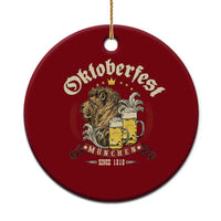 Oktoberfest Munchen Ceramic Ornament Munich Since 1810 Bavarian Lion and Beer - Wonder Print Shop