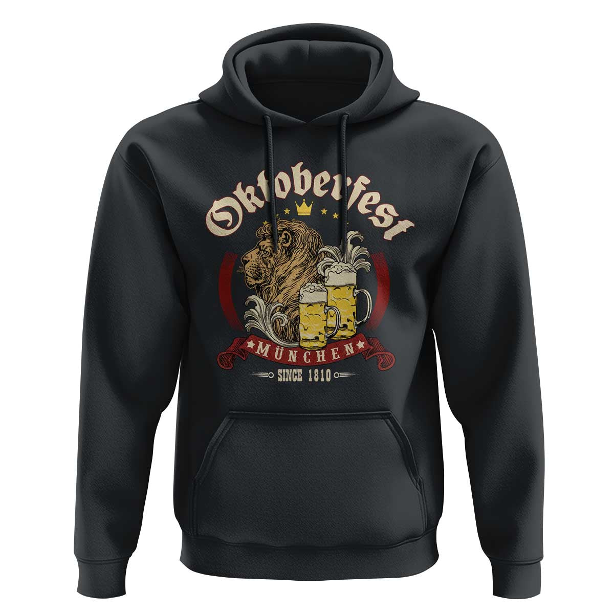 Oktoberfest Munchen Hoodie Munich Since 1810 Bavarian Lion and Beer - Wonder Print Shop
